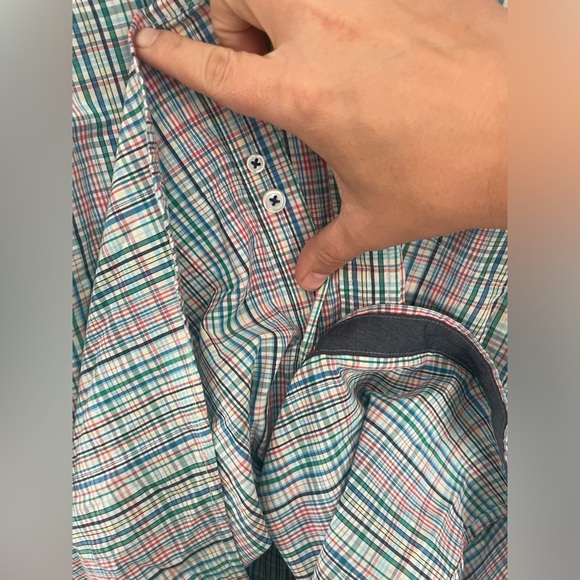 Men’s Club Room Slim Fit Plaid Casual Button Down Long Sleeve Size Large - Picture 6 of 9